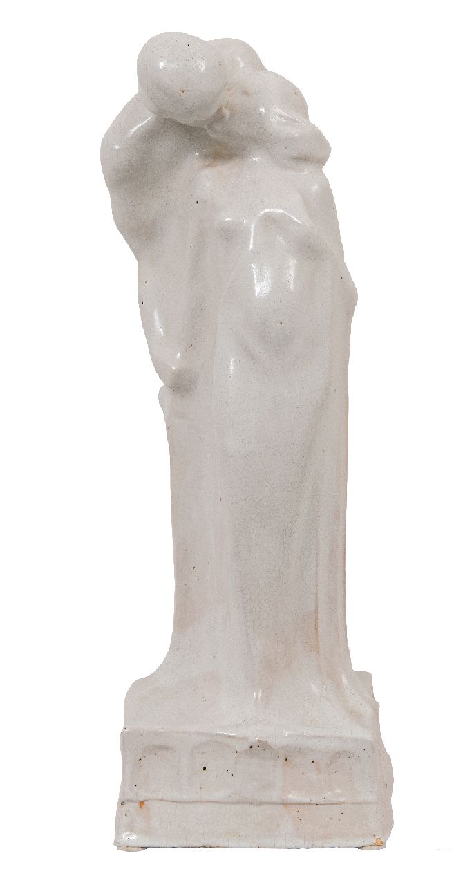 Agterberg C.  | Christoffel 'Cris' Agterberg | Skulpturen und Objekte zum Verkauf angeboten | Der Kuss, Keramik 49,0 x 17,5 cm, Unterzeichnet am Sockel und datiert 1929