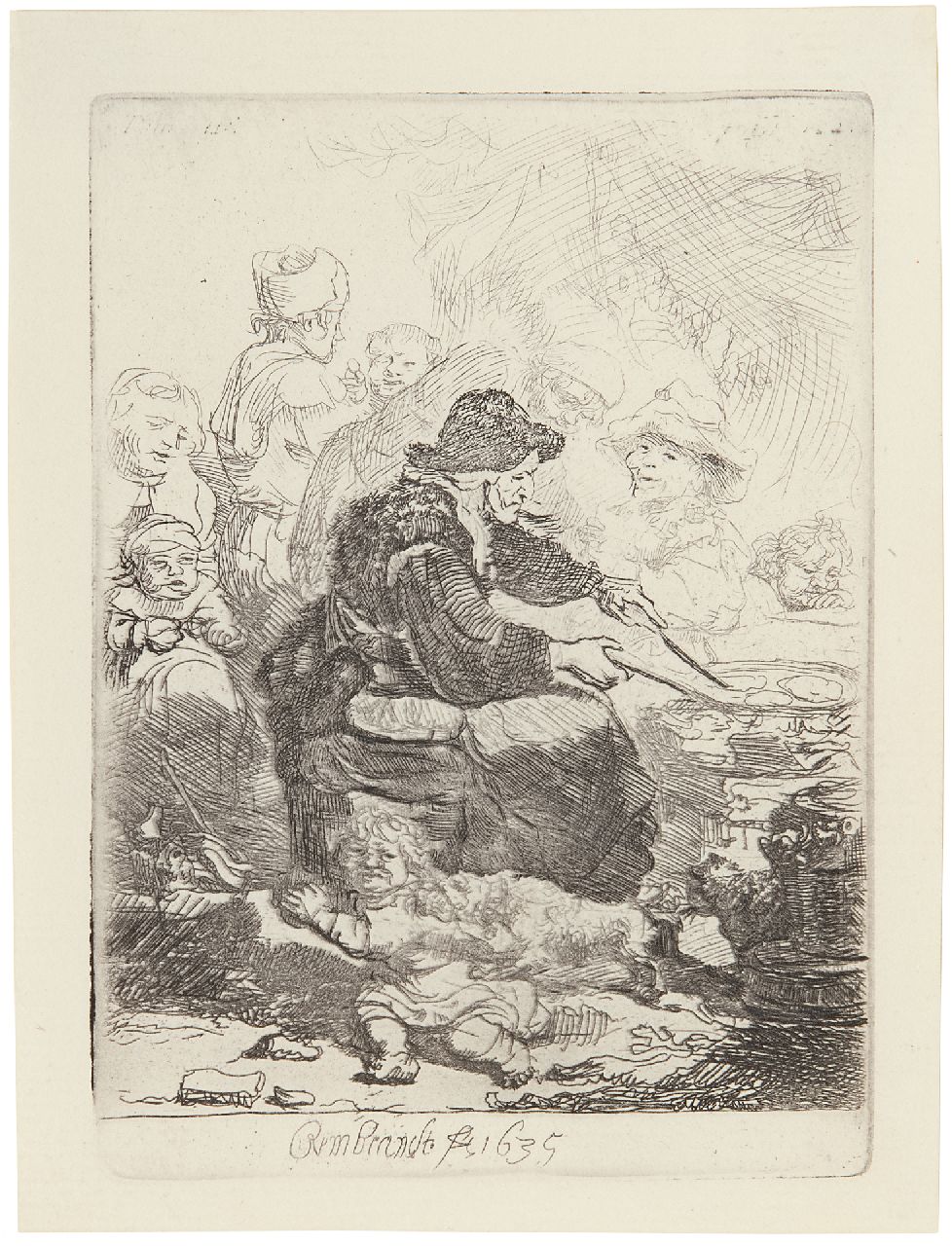 Rembrandt (Rembrandt Harmensz. van Rijn)   | Rembrandt (Rembrandt Harmensz. van Rijn), Die Pfannenkuchenbäckerin, Radierung 12,2 x 9,4 cm, Unterzeichnet m.u. (in der Platte) und datiert 1635 (in der Platte)