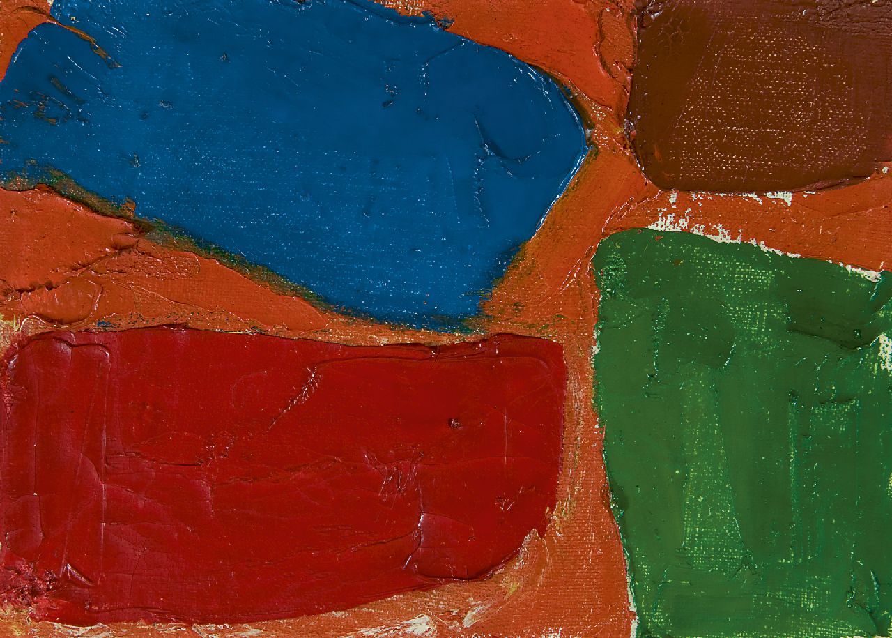 Stephen Gilbert | Komposition, Öl auf Leinwand, 16,3 x 22,5 cm, te dateren ca. 1951