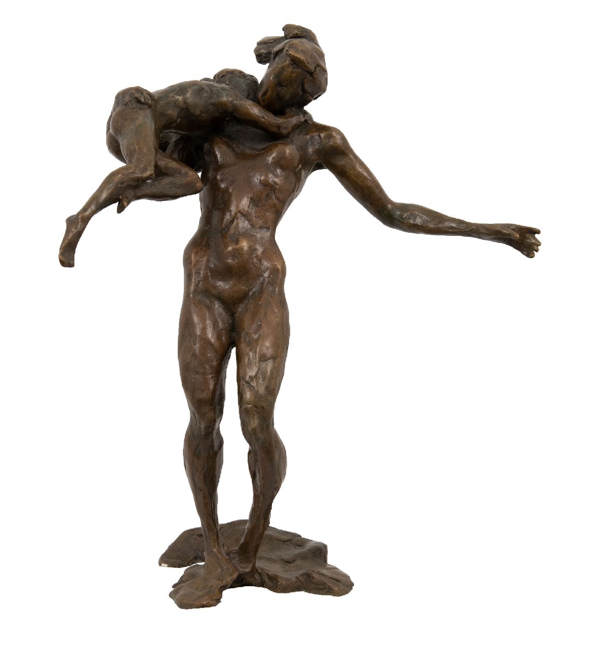 Verkade K.  | Korstiaan 'Kees' Verkade | Skulpturen und Objekte zum Verkauf angeboten | L'Elan (Mutter und Kind), Bronze 38,0 cm, Unterzeichnet auf der Basis und datiert '96