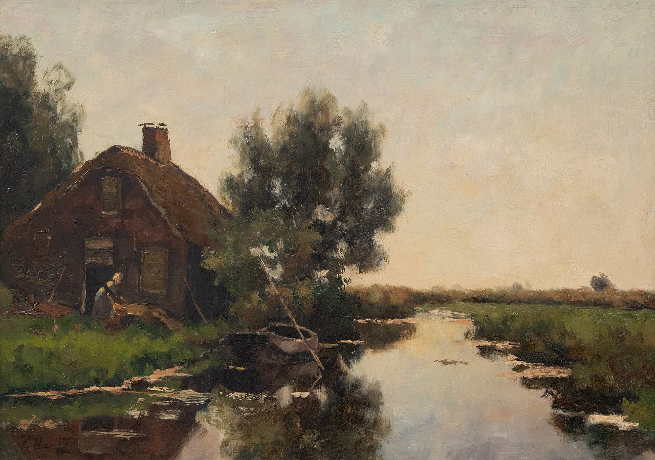 Bauffe V.  | Victor Bauffe | Gemälde zum Verkauf angeboten | einem Polderkanal, Öl auf Leinwand 35,4 x 50,0 cm, Unterzeichnet u.l.