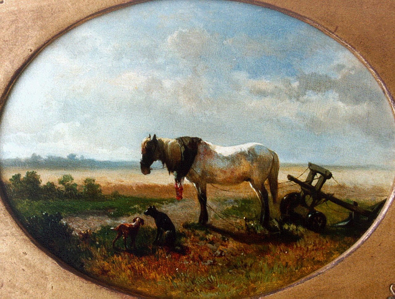 Haas J.H.L. de | Johannes Hubertus Leonardus de Haas, Horse (counterpart), Öl auf Holz 19,8 x 25,7 cm, signed l.l. und dated '58
