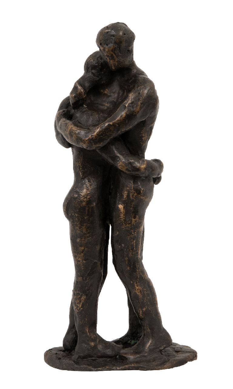Onbekend   | Onbekend, Intimate embrace, Bronze 19,0 x 8,6 cm, Unterzeichnet mit Monogramm auf der Basis