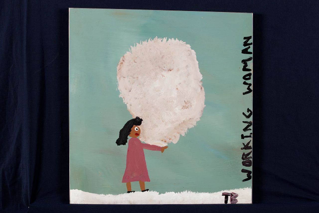 Brown T.  | Timothy 'Tim' Brown, Working woman, Acryl auf Holz 45,0 x 43,0 cm, Unterzeichnet u.r. mit Initialen