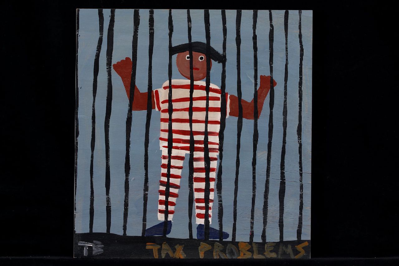 Brown T.  | Timothy 'Tim' Brown, Tax problems, Acryl auf Holz 40,0 x 38,0 cm, Unterzeichnet u.l. mit Initialen