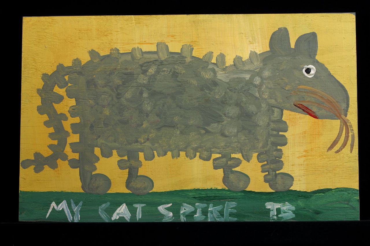 Brown T.  | Timothy 'Tim' Brown, My cat Spike, Acryl auf Holz 37,0 x 61,0 cm, Unterzeichnet u.r. mit Initialen