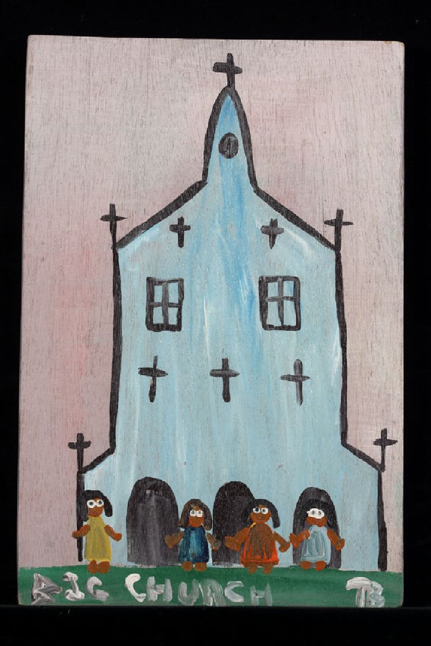 Brown T.  | Timothy 'Tim' Brown, Big church, Acryl auf Holz 50,0 x 34,0 cm, Unterzeichnet u.r. mit Initialen