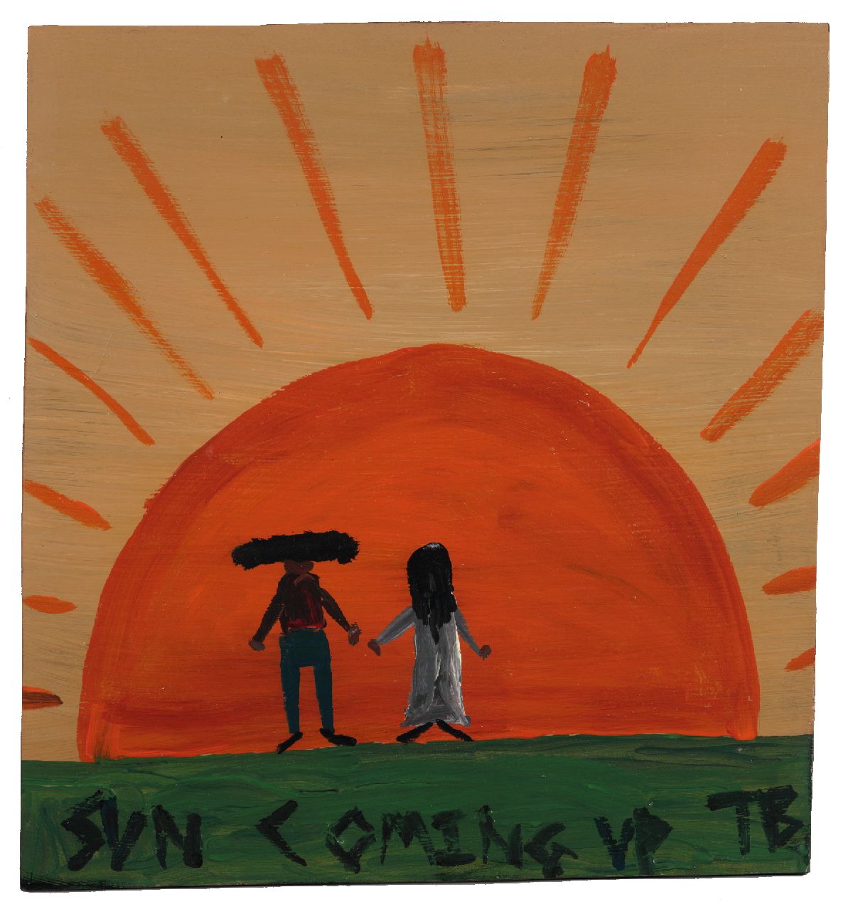 Brown T. | Timothy 'Tim' Brown, Sun coming up, Acryl auf Holz 42,0 x 39,0 cm, Unterzeichnet u.r. mit Initialen Brown T. | Timothy 'Tim' Brown, Sun coming up, Acryl auf Holz 42,0 x 39,0 cm, Unterzeichnet u.r. mit Initialen