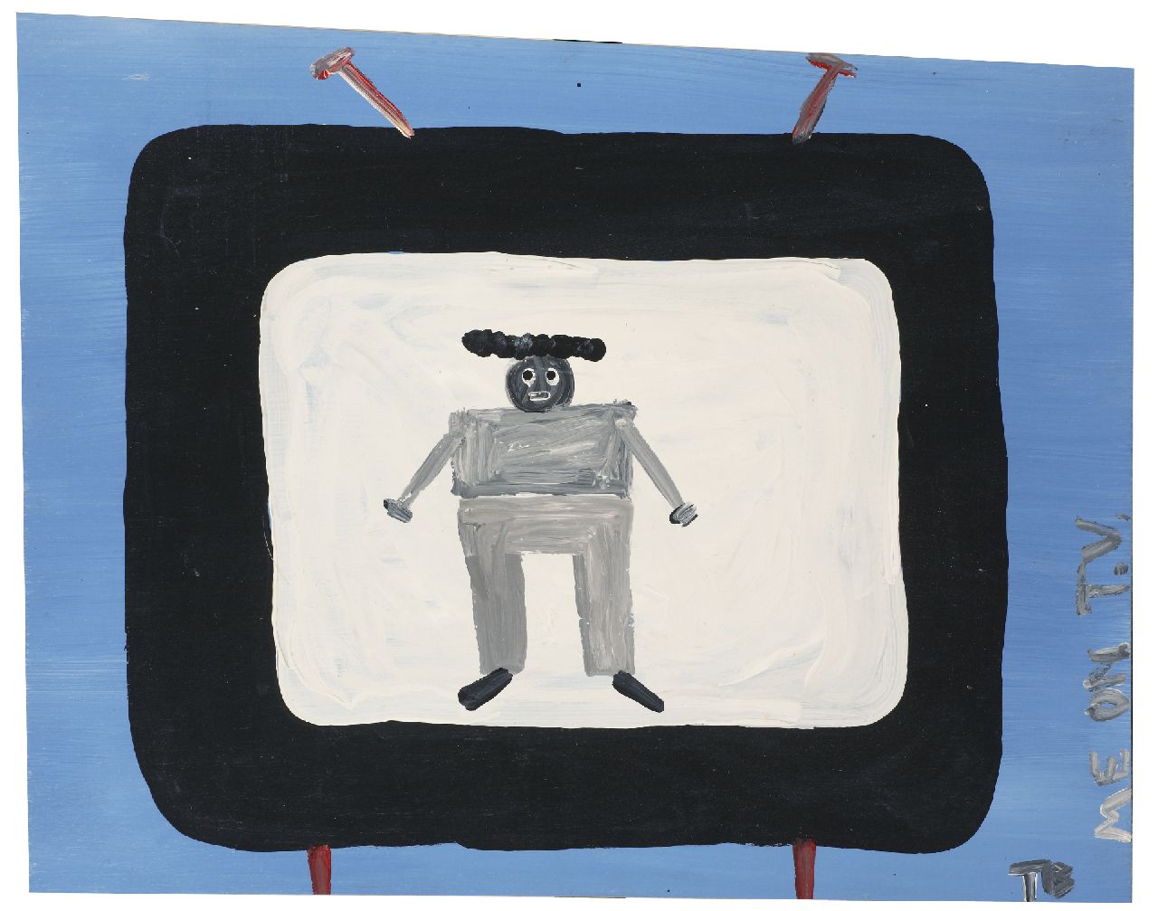Brown T.  | Timothy 'Tim' Brown, Me on tv, Acryl auf Holz 37,0 x 48,0 cm, Unterzeichnet u.r. mit Initialen