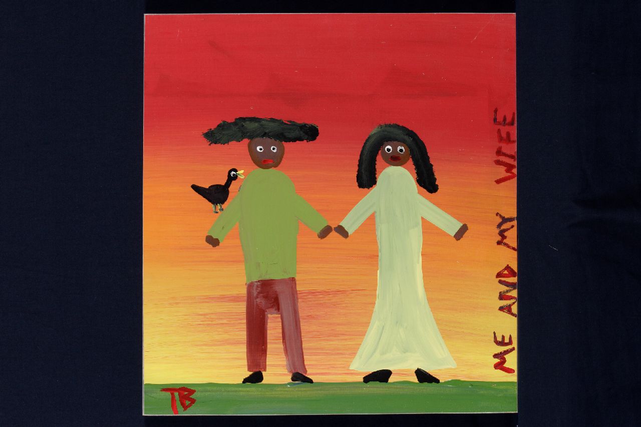 Brown T.  | Timothy 'Tim' Brown, Me and my wife, Acryl auf Holz 43,0 x 30,0 cm, Unterzeichnet u.l. mit Initialen