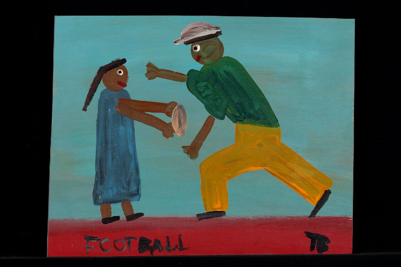 Brown T.  | Timothy 'Tim' Brown, Football, Acryl auf Holz 38,0 x 48,0 cm, Unterzeichnet u.r. mit Initialen