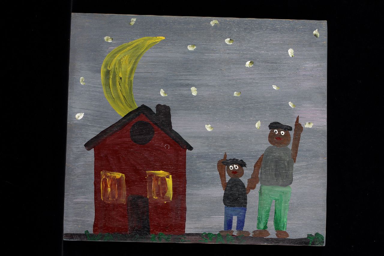 Brown T.  | Timothy 'Tim' Brown, Watching stars, Acryl auf Holz 41,0 x 47,0 cm, Unterzeichnet u.r. mit Initialen