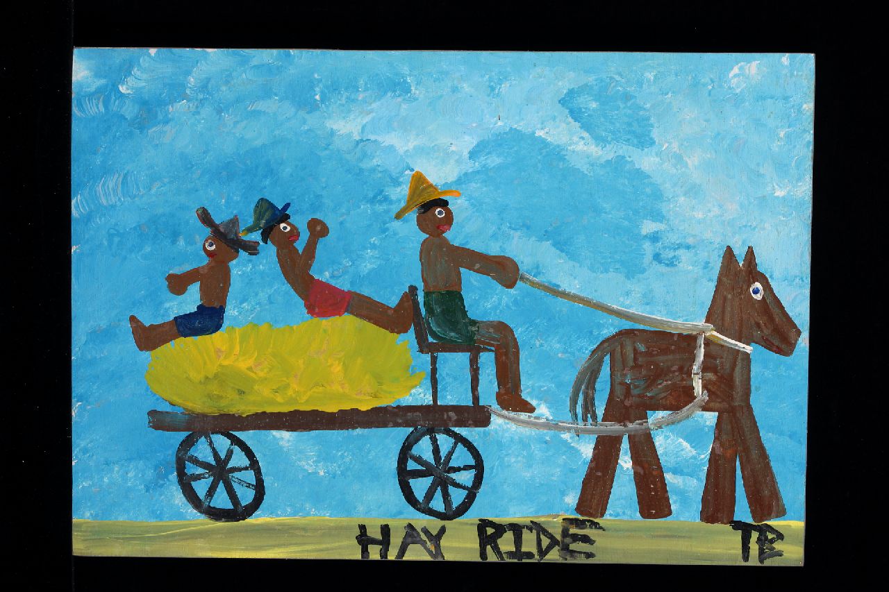 Brown T.  | Timothy 'Tim' Brown, Hay ride, Acryl auf Holz 36,0 x 52,0 cm, Unterzeichnet u.r. mit Initialen