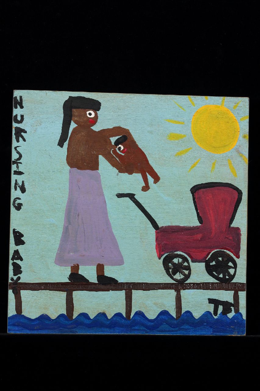 Brown T.  | Timothy 'Tim' Brown, Nursing baby, Acryl auf Holz 37,0 x 36,0 cm, Unterzeichnet u.r. mit Initialen