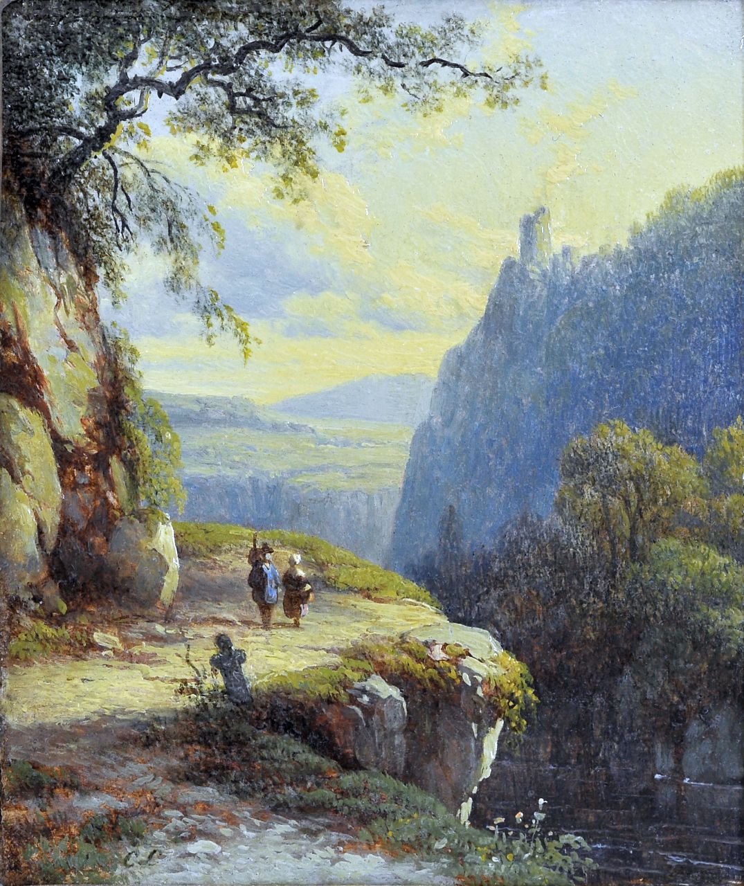 Lieste C.  | Cornelis Lieste, Paysage montagneuse, Öl auf Holz 10,2 x 8,6 cm, signed l.l. with initials