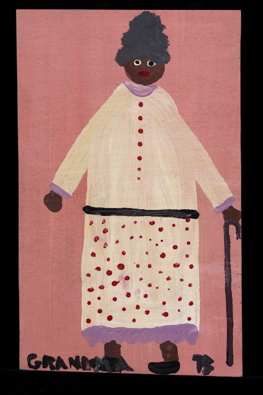 Brown T.  | Timothy 'Tim' Brown, Grandma, Acryl auf Holz 49,0 x 30,0 cm, Unterzeichnet u.r. mit Initialen