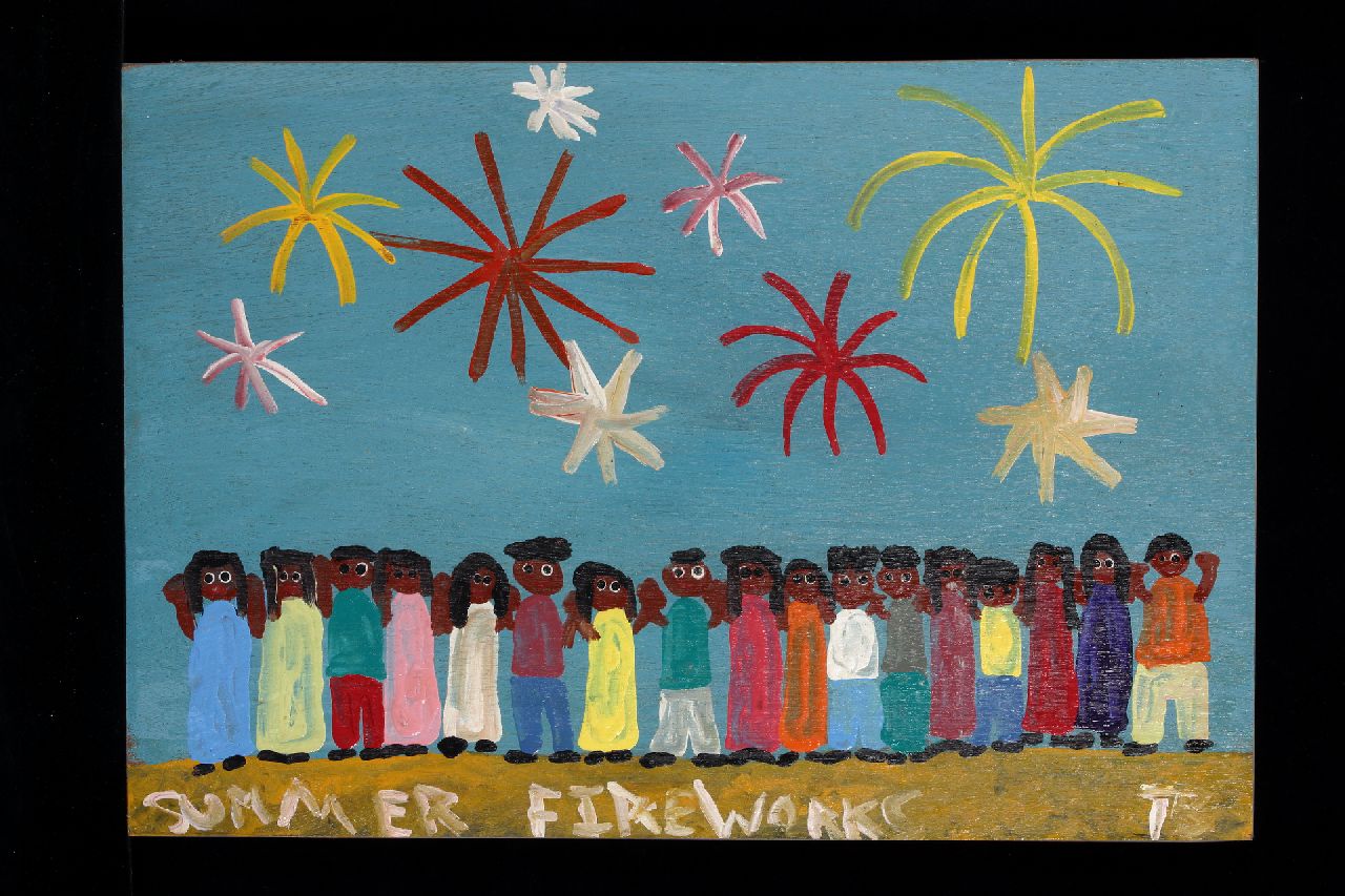 Brown T.  | Timothy 'Tim' Brown, Summer fireworks, Acryl auf Holz 38,0 x 56,0 cm, Unterzeichnet u.r. mit Initialen