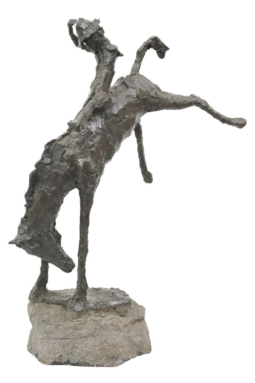 Bakker W.F.  | Willem Frederik 'Jits' Bakker | Skulpturen und Objekte zum Verkauf angeboten | Rodeo, Bronze 82,5 x 67,5 cm, gesigneerd op basis