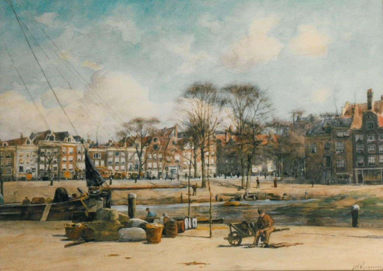 Wijsmuller J.H.  | Jan Hillebrand Wijsmuller, A view of Amsterdam, Aquarell auf Papier 42,5 x 59,8 cm, signed l.r.