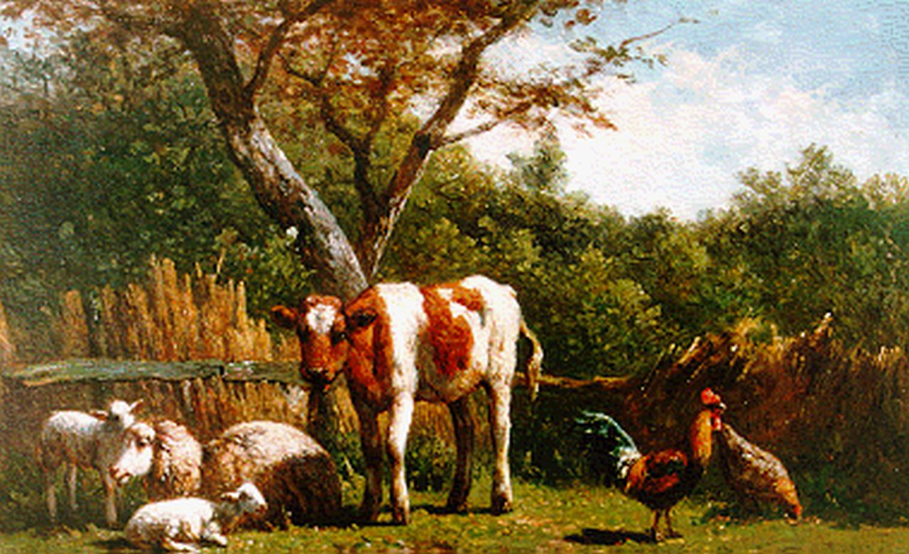 Berg S. van den | Simon van den Berg, Cattle in a landscape, Öl auf Holz 21,3 x 30,3 cm, signed l.l.