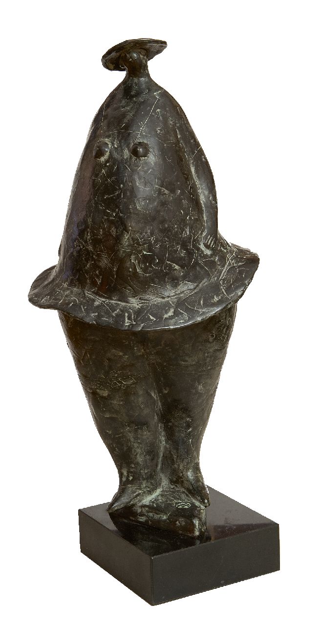 Hemert E. van | Evert van Hemert, Röckchentag, Patinierte Bronze 38,5 x 18,0 cm, Unterzeichnet mit Monogramm auf Vorderseite Basis und zu datieren 2010