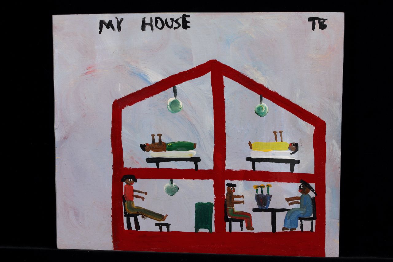 Brown T.  | Timothy 'Tim' Brown | Gemälde zum Verkauf angeboten | My house, Acryl auf Holz 40,0 x 49,0 cm, Unterzeichnet o.r. mit Initials