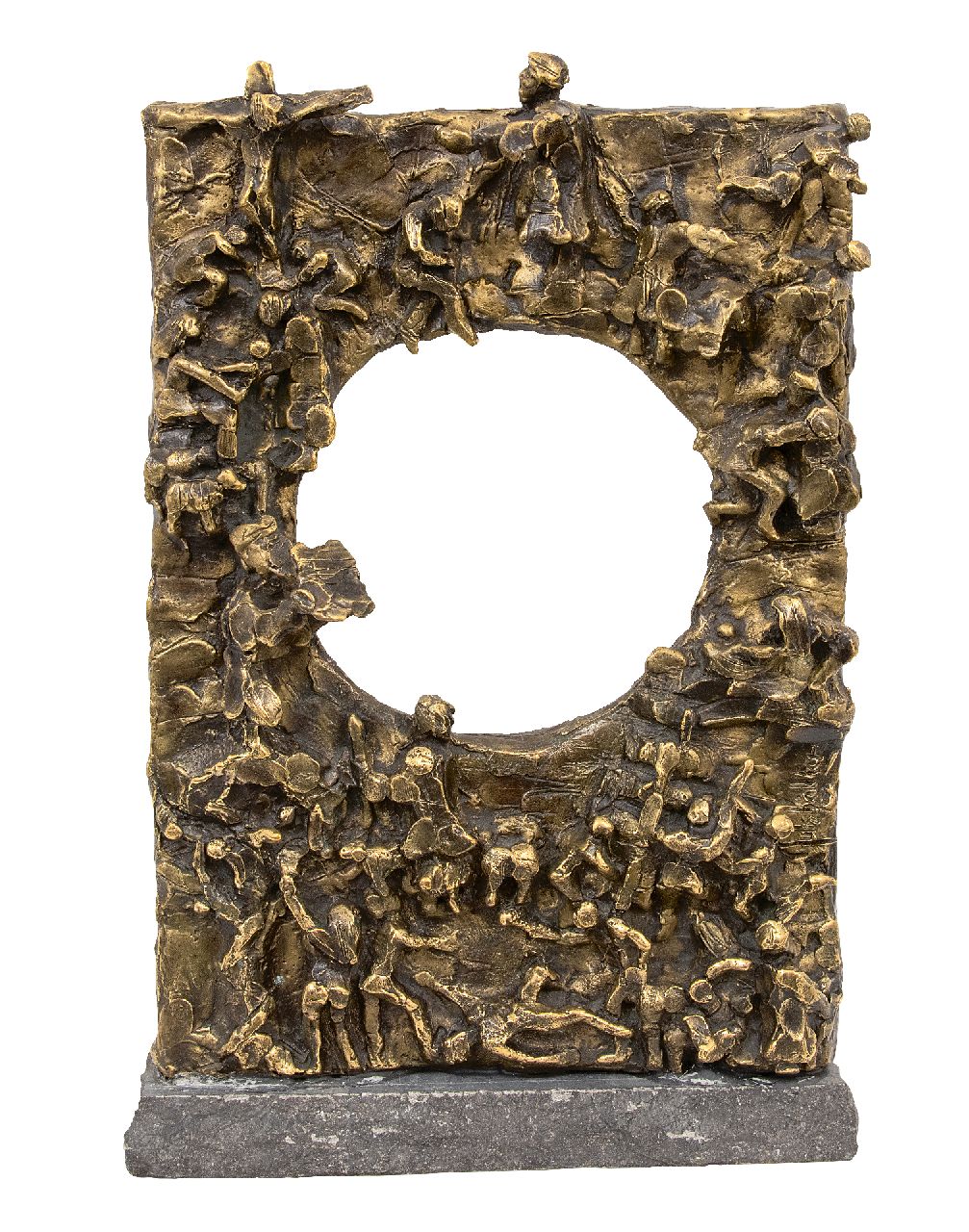 Bakker W.F.  | Willem Frederik 'Jits' Bakker | Skulpturen und Objekte zum Verkauf angeboten | Biblische Erleichterung, Bronze 45,0 x 29,7 cm, Unterzeichnet M.r.
