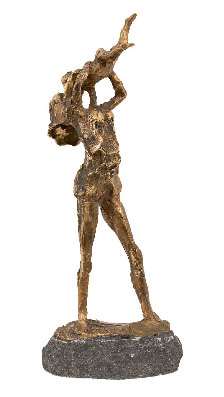 Bakker W.F.  | Willem Frederik 'Jits' Bakker | Skulpturen und Objekte zum Verkauf angeboten | Glück (Mutter und Kind), Bronze 30,2 x 11,8 cm, Unterzeichnet auf der Basis