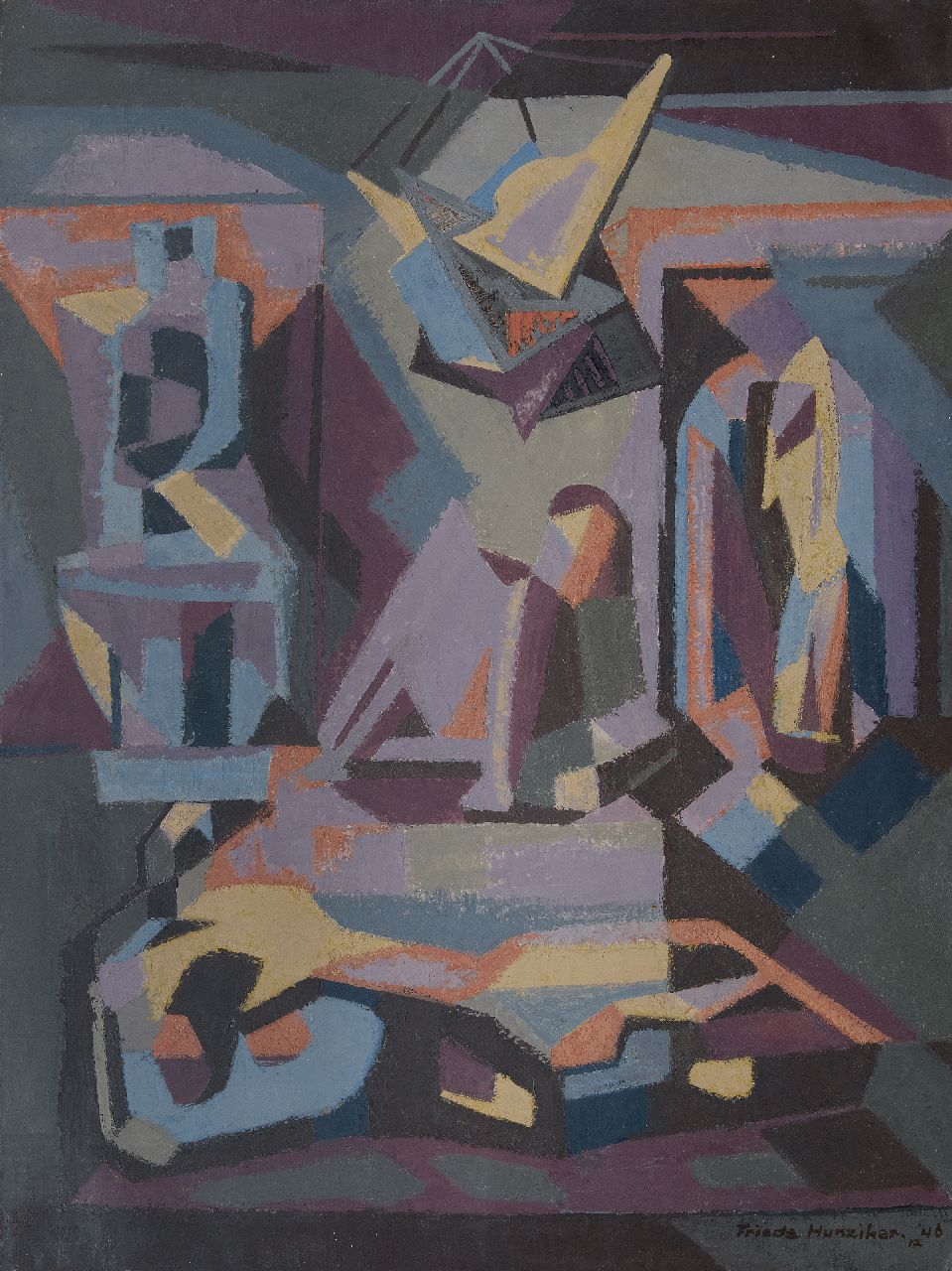 Hunziker F.  | Frieda Hunziker | Gemälde zum Verkauf angeboten | Ausstellung, Öl auf Leinwand 99,3 x 74,6 cm, Unterzeichnet u.r. und datiert 12 '46