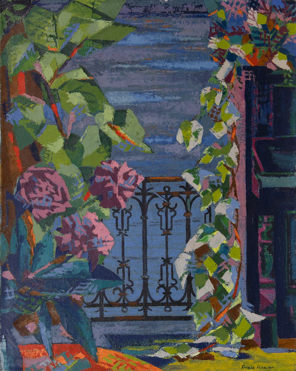 Hunziker F.  | Frieda Hunziker, Balkon und Klavier, Öl auf Leinwand 75,6 x 60,4 cm, Unterzeichnet u.r. und zu datieren um 1947