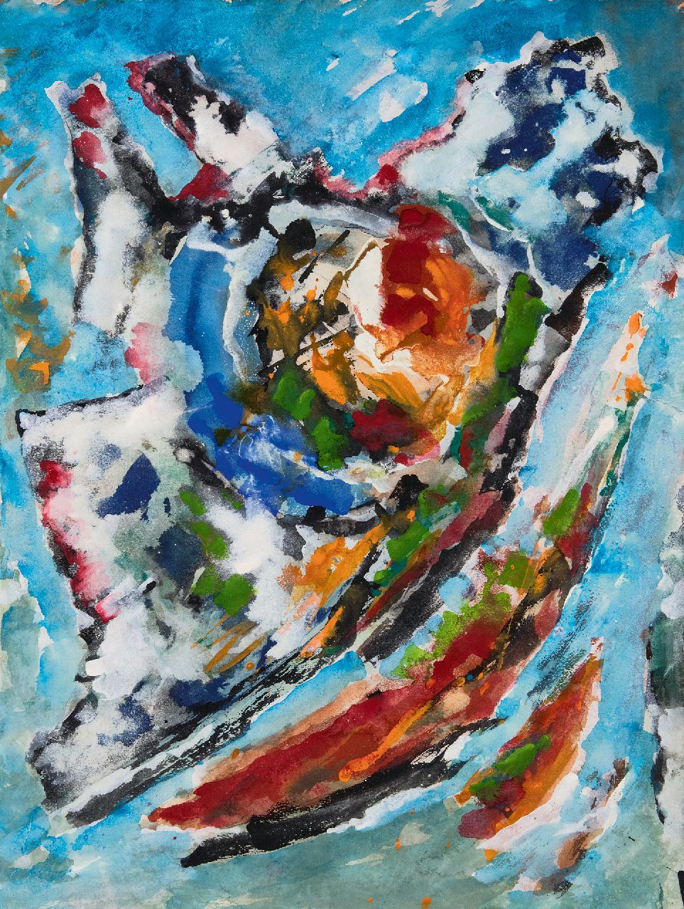 Hunziker F.  | Frieda Hunziker, Komposition, Gouache auf Papier 52,2 x 39,7 cm