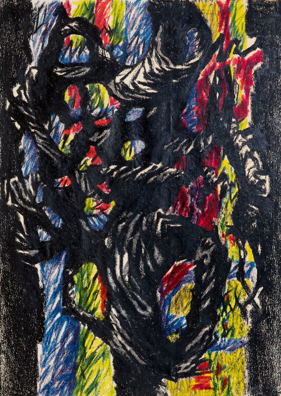 Hunziker F.  | Frieda Hunziker | Aquarelle und Zeichnungen zum Verkauf angeboten | Komposition, Wachskreide auf Papier 50,0 x 35,2 cm, ohne Rahmen