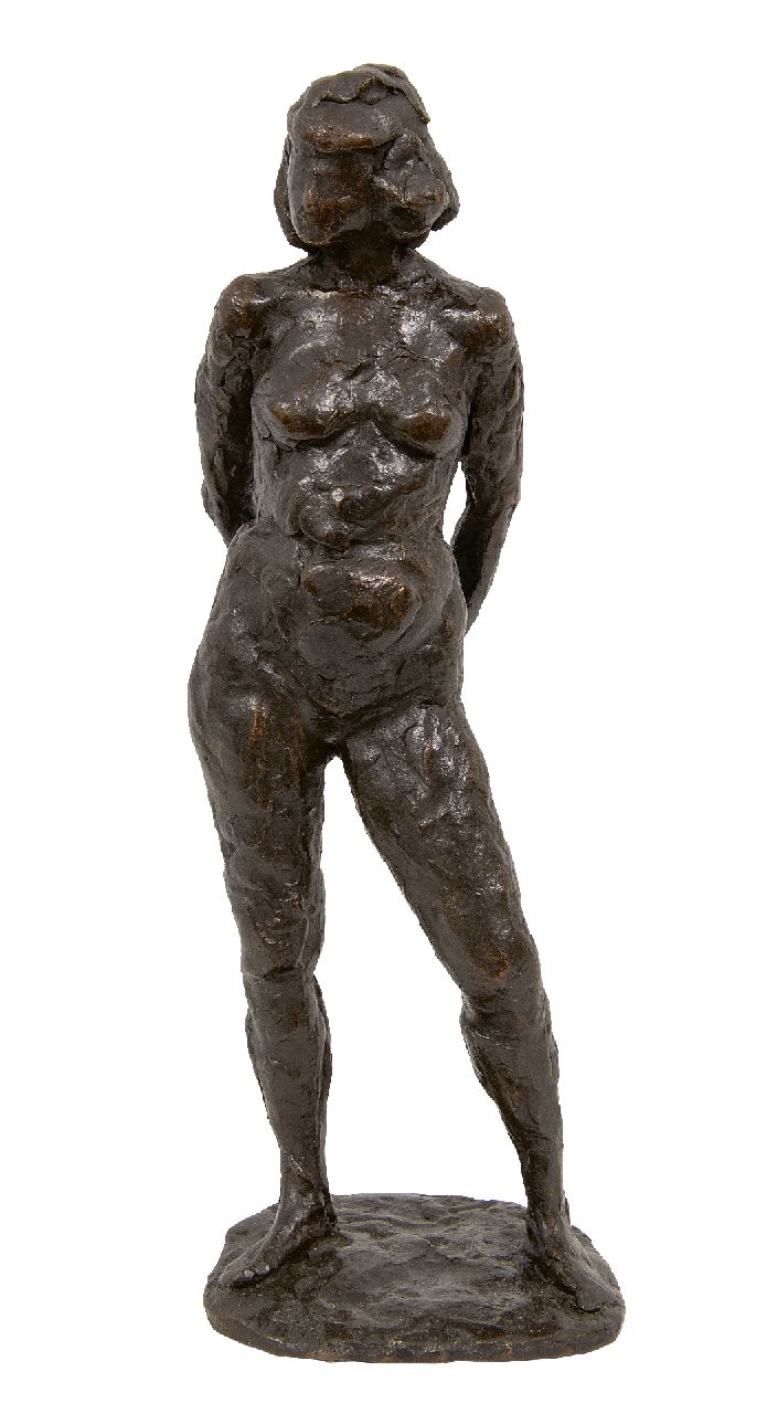 Hollandse School, 20e eeuw   | Hollandse School, 20e eeuw | Skulpturen und Objekte zum Verkauf angeboten | Stehender weiblicher Akt, Bronze 30,0 x 10,2 cm, datiert '99