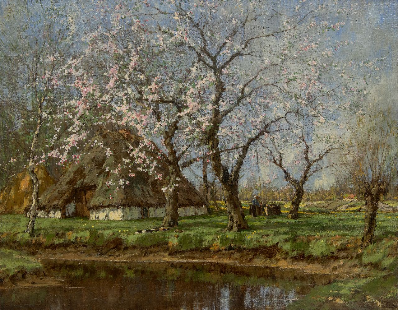 Gorter A.M.  | 'Arnold' Marc Gorter | Gemälde zum Verkauf angeboten | Frühlingslandschaft mit Bauernhof, Öl auf Leinwand 62,6 x 79,4 cm, Unterzeichnet u.r.