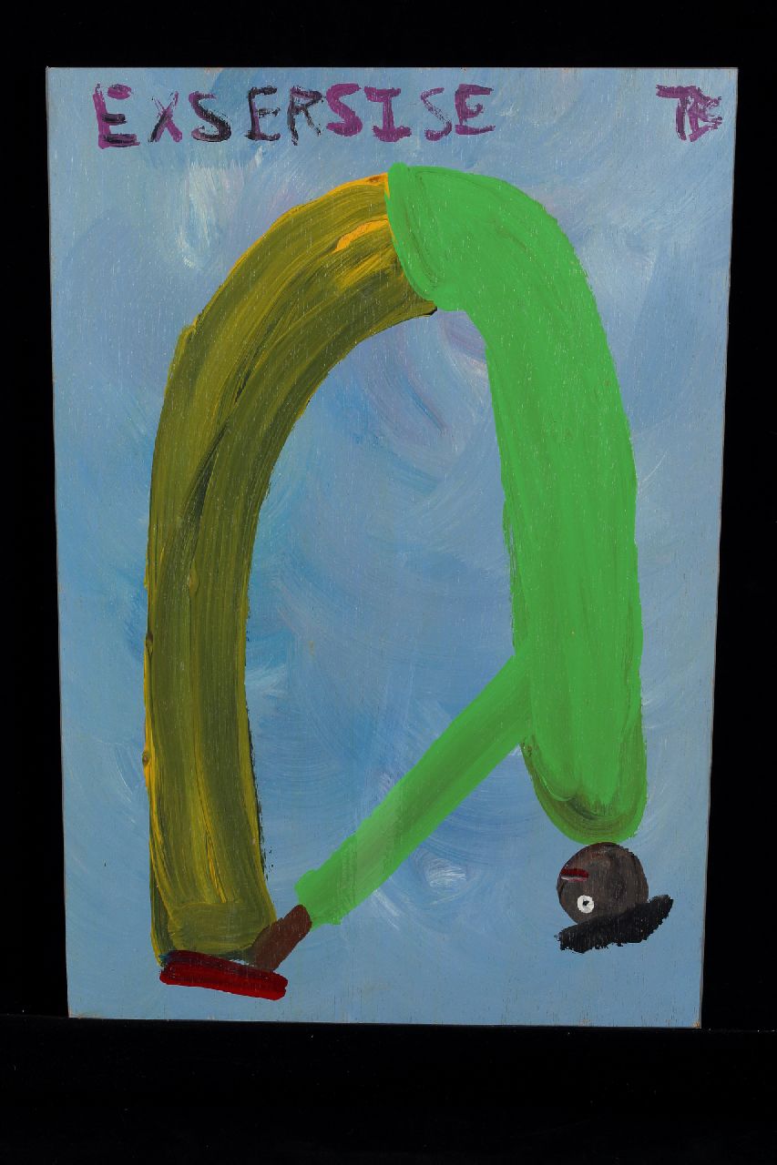 Brown T.  | Timothy 'Tim' Brown, Exsersie, Acryl auf Holz 52,0 x 36,0 cm, Unterzeichnet o.r. mit Initialen