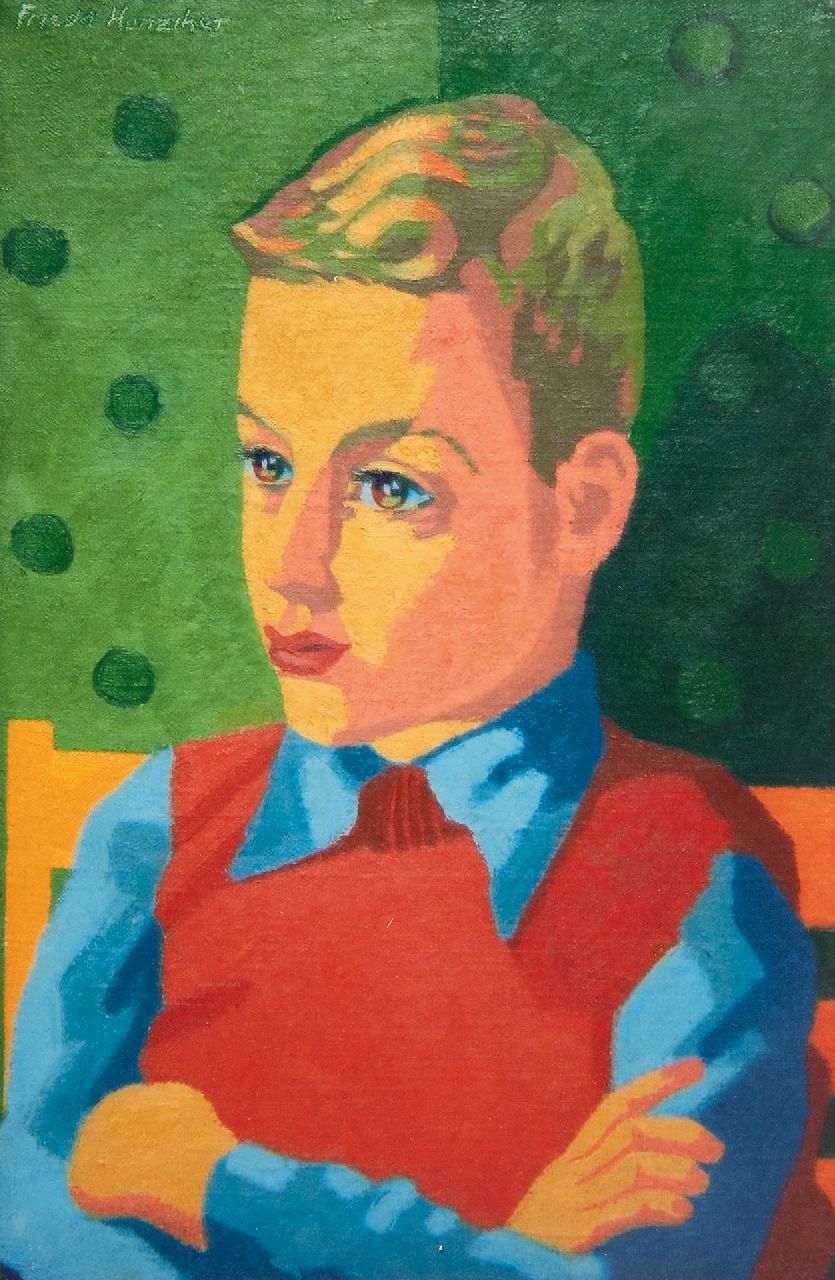 Hunziker F.  | Frieda Hunziker, Porträt von Fritsje, Sohn des Künstlers, Öl auf Leinwand 60,3 x 40,3 cm, Unterzeichnet o.l. und zu datieren um 1943
