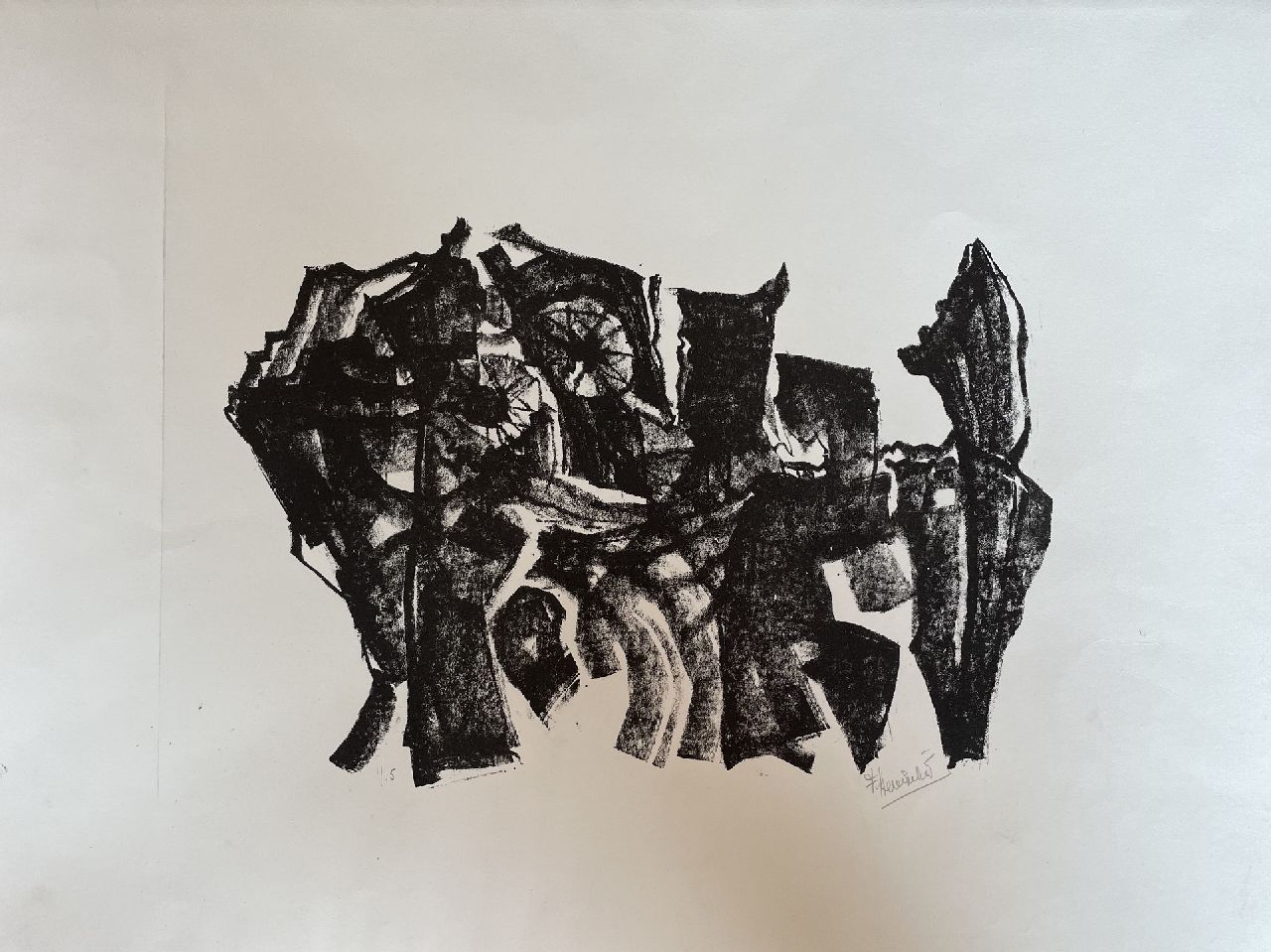 Hunziker F.  | Frieda Hunziker, Hund, Litho auf Papier 39,0 x 52,5 cm, Unterzeichnet u.r. (in Bleistift) und zu datieren ca. 1960