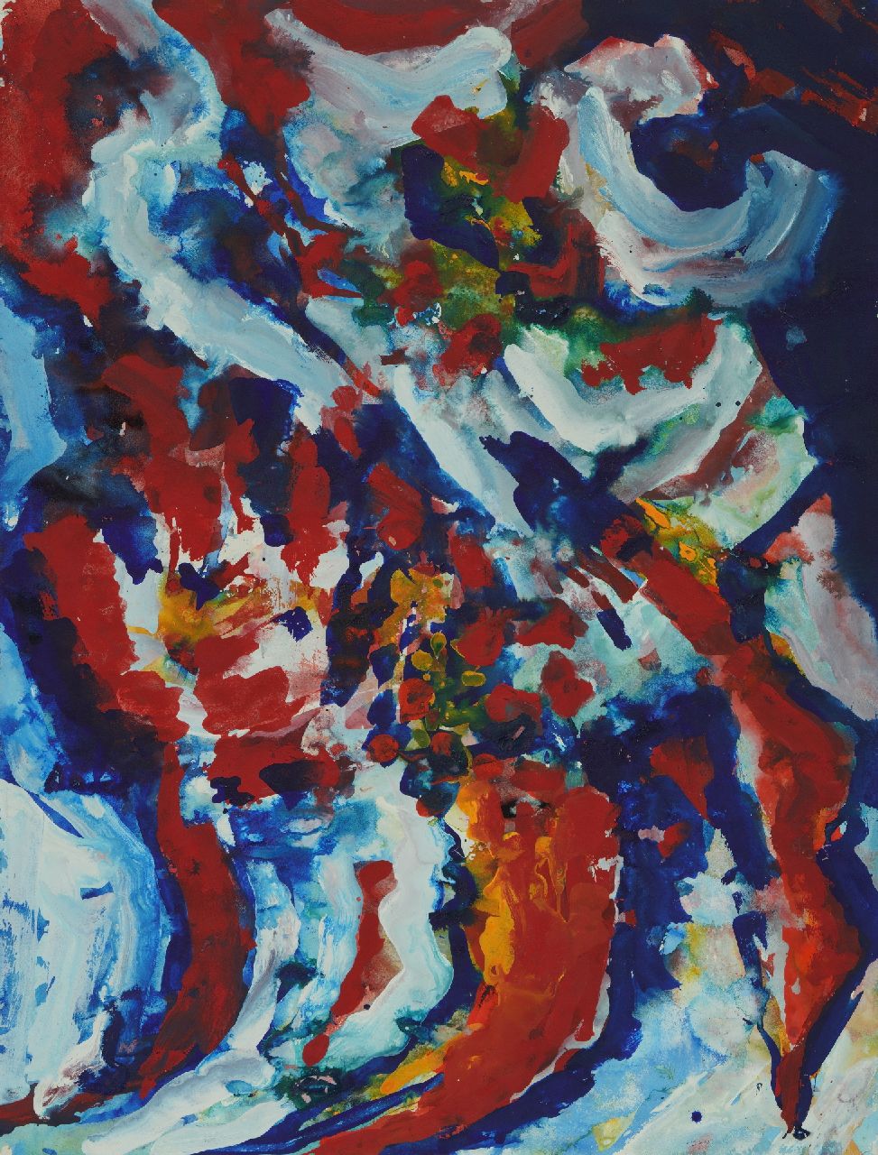Hunziker F.  | Frieda Hunziker | Aquarelle und Zeichnungen zum Verkauf angeboten | Komposition, Tinte und Aquarell auf Papier 52,2 x 39,8 cm, Unterzeichnet im Verso mit Initial