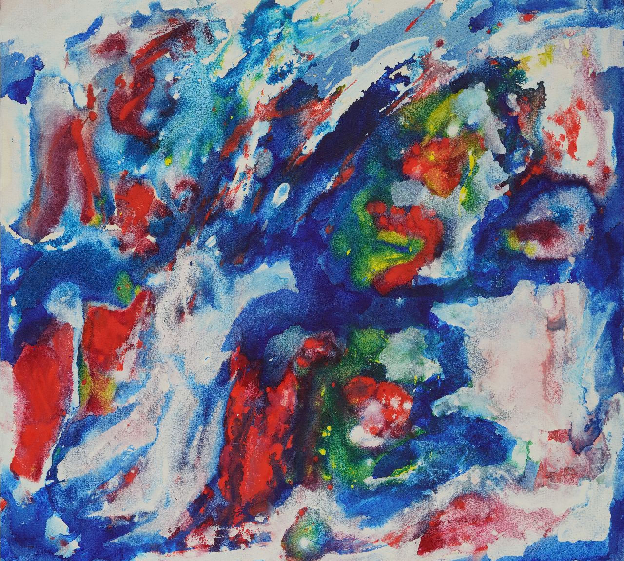 Hunziker F.  | Frieda Hunziker, Komposition, Tinte und Aquarell auf Papier 48,7 x 61,6 cm