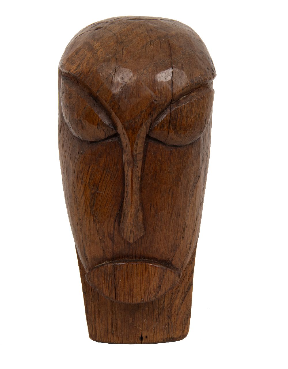 Bieling H.F.  | Hermann Friederich 'Herman' Bieling, Kopf aus Holz, Holz 15,0 x 7,0 cm, Unterzeichnet auf der Unterseite mit Monogramm