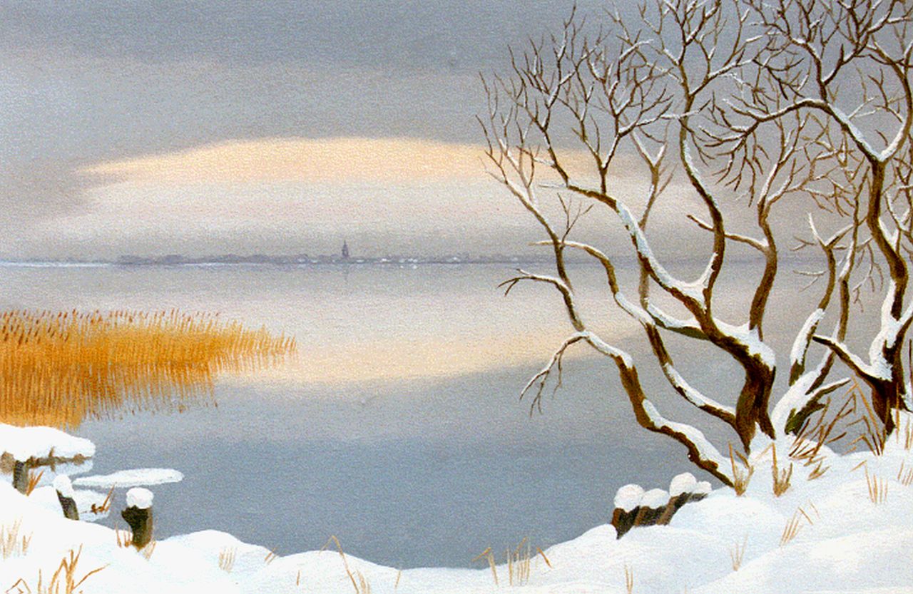 Smorenberg D.  | Dirk Smorenberg, The Loosdrechtse Plassen in winter, Öl auf Leinwand 45,2 x 60,0 cm, signed l.r. und painted between 1949-1950