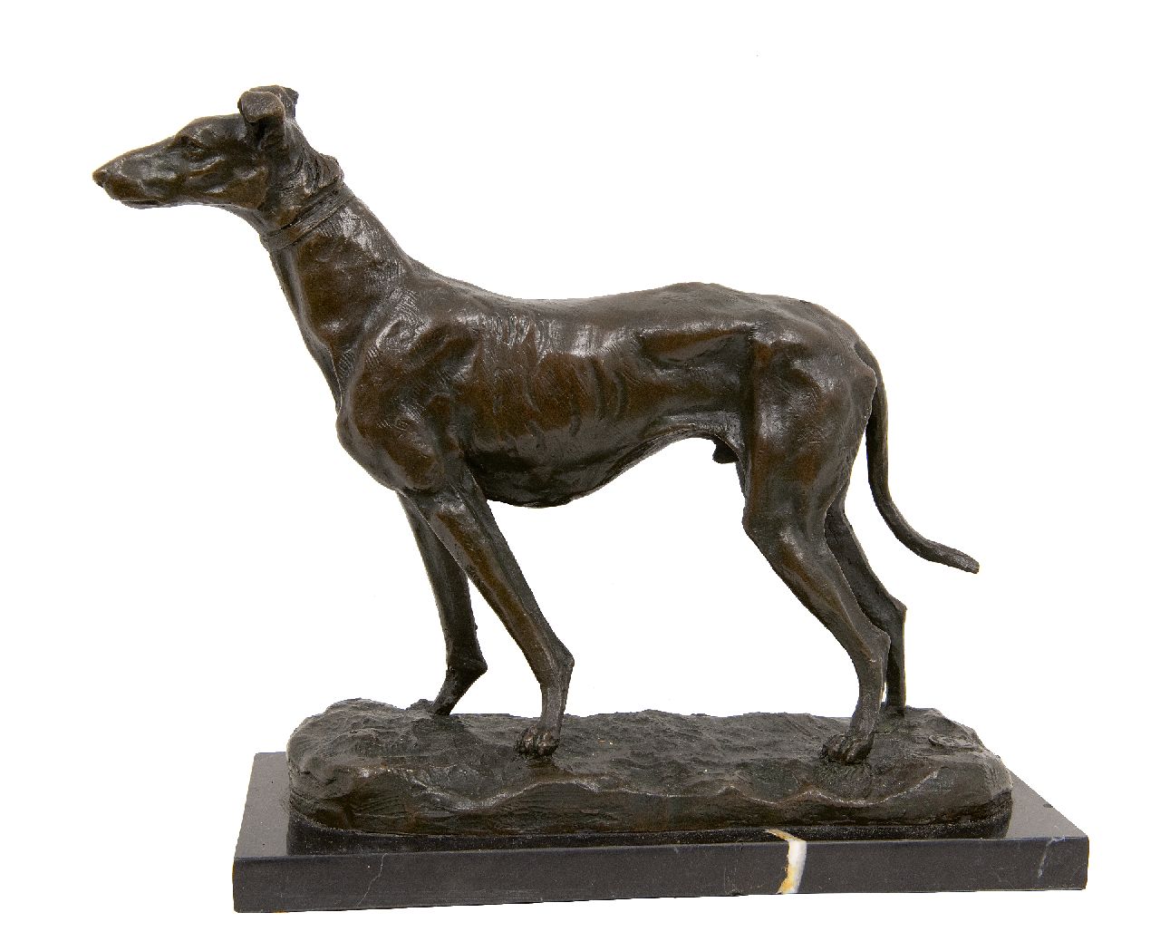 Frémiet E.  | Emmanuel Frémiet | Skulpturen und Objekte zum Verkauf angeboten | Windhund, Bronze 24,3 x 26,0 cm, Unterzeichnet auf der Basis