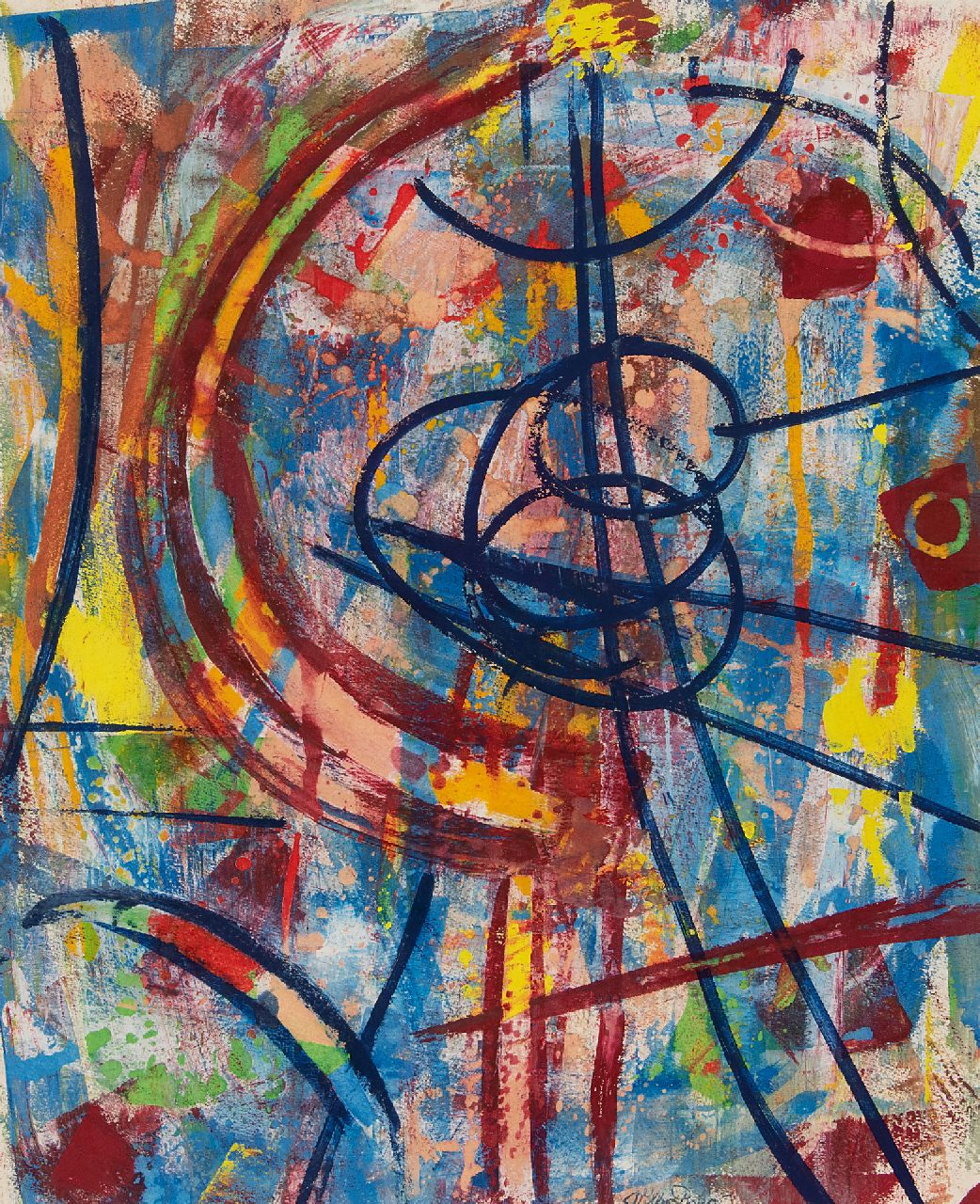 Boers W.H.F.  | 'Willy' Herman Friederich Boers | Aquarelle und Zeichnungen zum Verkauf angeboten | Ohne Titel, Gouache auf Papier 44,5 x 36,5 cm, Unterzeichnet u.M. und zu datieren um 1950