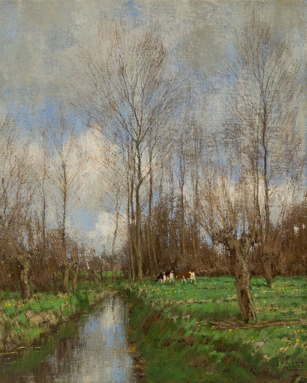 Gorter A.M.  | 'Arnold' Marc Gorter | Gemälde zum Verkauf angeboten | Blick auf den Vordense Beek, Öl auf Leinwand 49,5 x 39,4 cm, Unterzeichnet u.r.