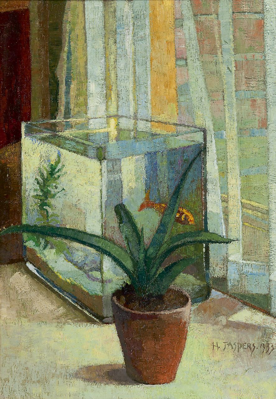 Henk Jaspers | Stilleben mit Aquarium, Öl auf Holz, 46,5 x 33,0 cm, Unterzeichnet u.r. und datiert 1933