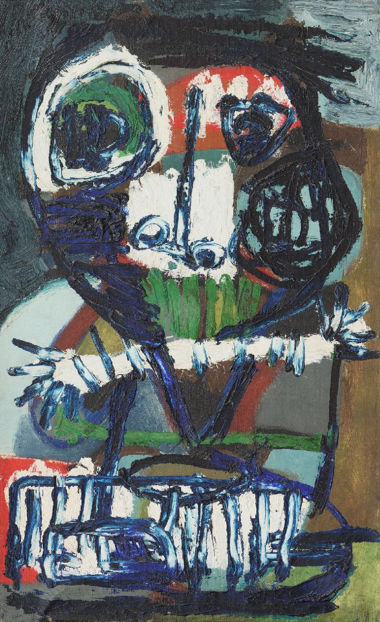 Appel C.K.  | Christiaan 'Karel' Appel | Gemälde zum Verkauf angeboten | Le Roi Mage, Öl auf Leinwand 53,3 x 32,0 cm, Unterzeichnet o.l. und zu datieren 1952-1954
