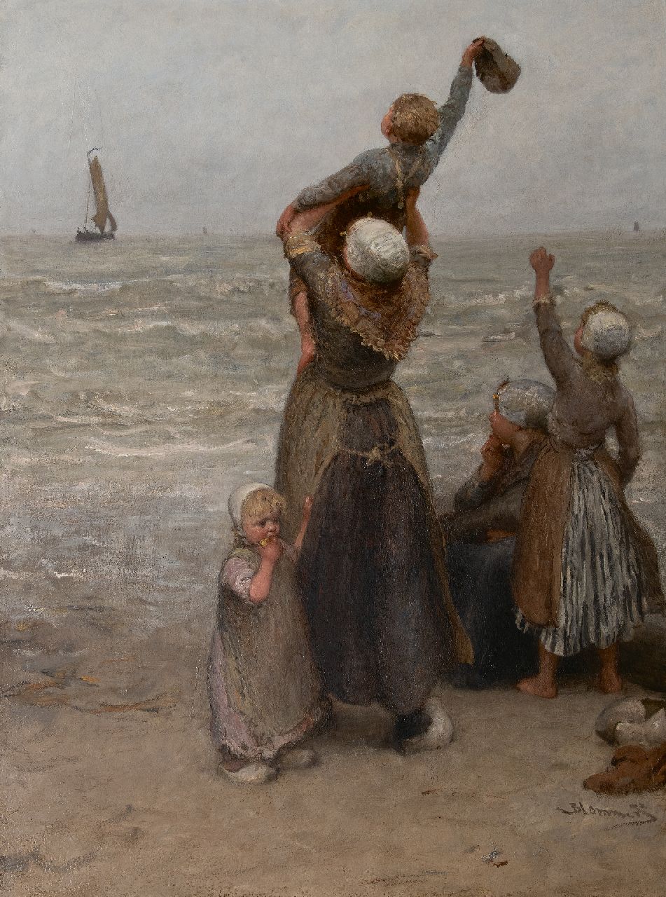 Blommers B.J. | Bernardus Johannes 'Bernard' Blommers, Auf Wiedersehen Vater, Öl auf Leinwand 148,1 x 111,7 cm, Unterzeichnet u.r. und zu datieren 1885-1890 Blommers B.J. | Bernardus Johannes 'Bernard' Blommers, Auf Wiedersehen Vater, Öl auf Leinwand 148,1 x 111,7 cm, Unterzeichnet u.r. und zu datieren 1885-1890