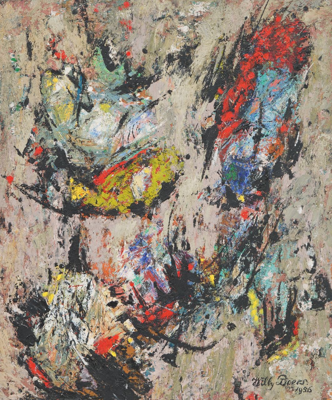 Boers W.H.F.  | 'Willy' Herman Friederich Boers | Gemälde zum Verkauf angeboten | x, Öl auf Holzfaser 60,0 x 50,0 cm, Unterzeichnet u.r. und datiert 1956