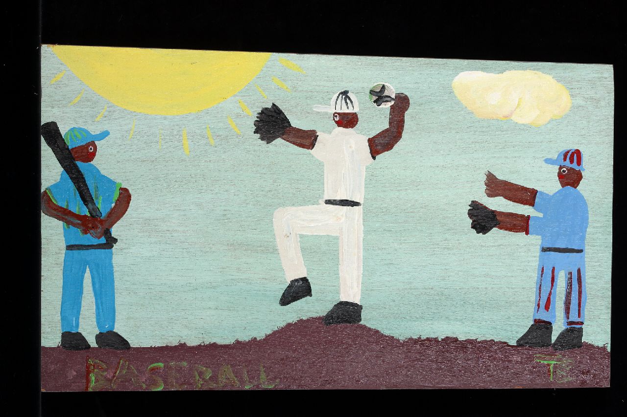 Brown T.  | Timothy 'Tim' Brown, Baseball, Acryl auf Holz 33,0 x 58,2 cm, Unterzeichnet u.r. mit Initialen