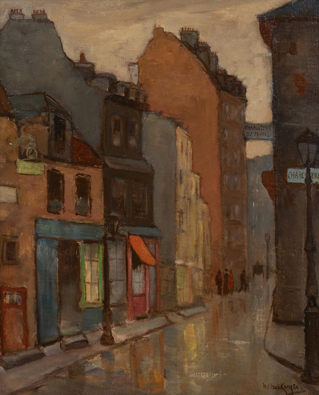 Mackenzie M.H.  | Marie Henri Mackenzie, Straße auf Montmartre, Öl auf Leinwand 55,2 x 46,4 cm, Unterzeichnet u.r.